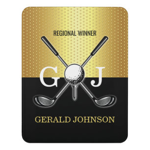 Minimalist Custom Elegant Golf Monogram Design Doo Door Sign