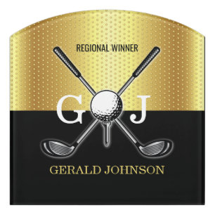 Minimalist Custom Elegant Golf Monogram Design Doo Door Sign
