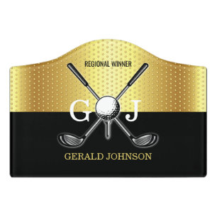 Minimalist Custom Elegant Golf Monogram Design Door Sign