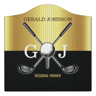 Minimalist Custom Elegant Golf Monogram Design Door Sign