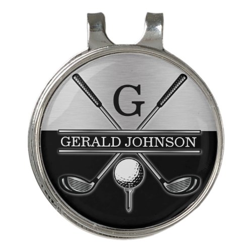 Minimalist Custom Elegant Golf Monogram Design Gol Golf Hat Clip