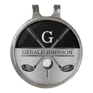 Minimalist Custom Elegant Golf Monogram Design Gol Hat Clip