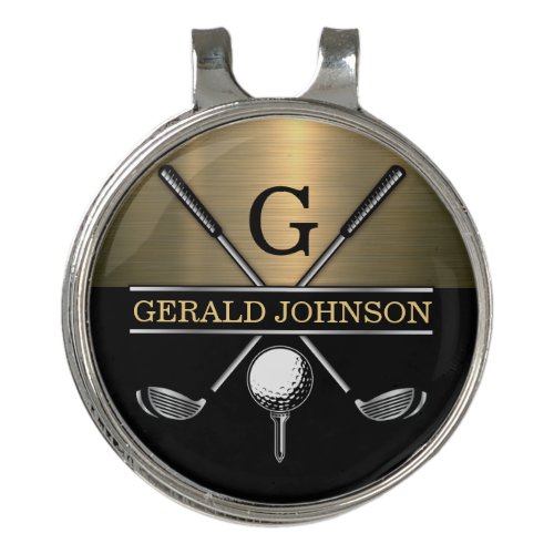 Minimalist Custom Elegant Golf Monogram Design Golf Hat Clip