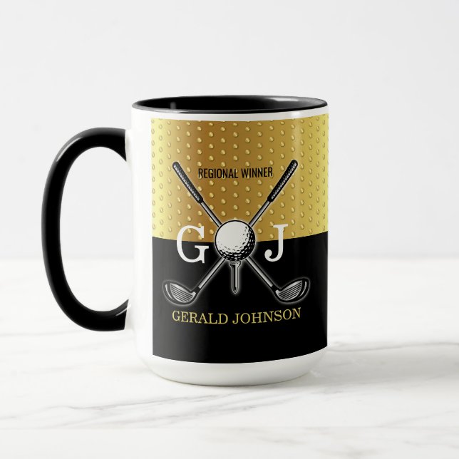 Minimalist Custom Elegant Golf Monogram Design Mug (Left)