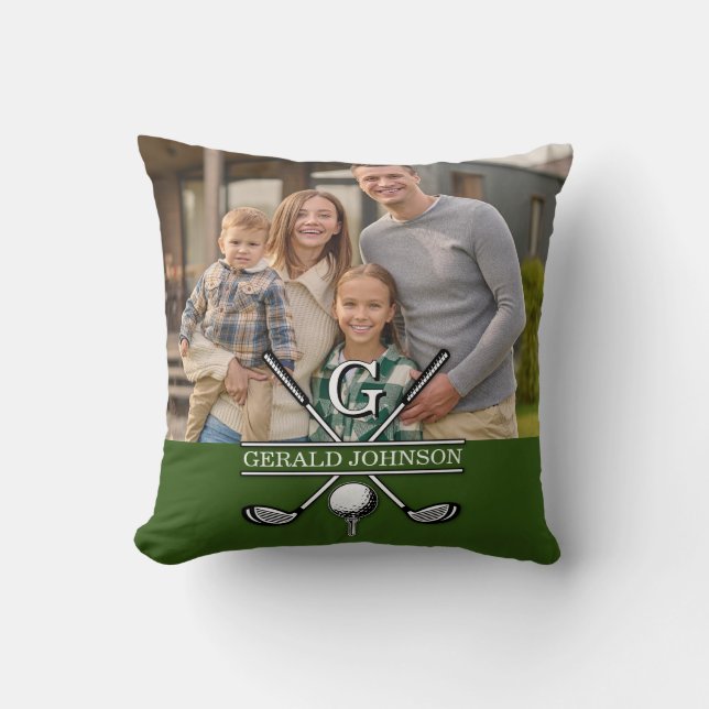 Minimalist Custom Elegant Golf Monogram Design Thr Throw Pillow (Front)