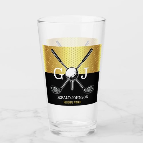 Minimalist Custom Elegant Golf Monogram Glass