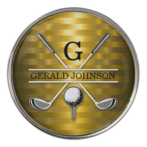 Minimalist Custom Elegant Golf Monogram  Golf Ball Golf Ball Marker