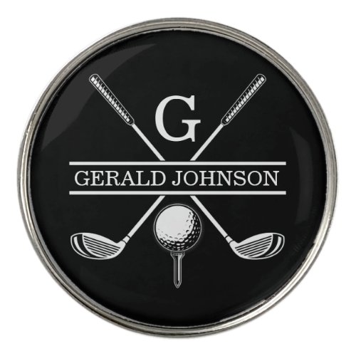 Minimalist Custom Elegant Golf Monogram  Golf Ball Golf Ball Marker