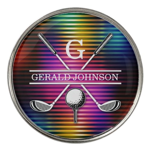 Minimalist Custom Elegant Golf Monogram Golf Ball Marker