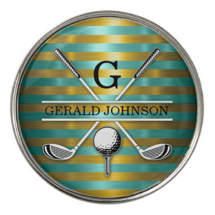 Minimalist Custom Elegant Golf Monogram  Golf Ball Marker