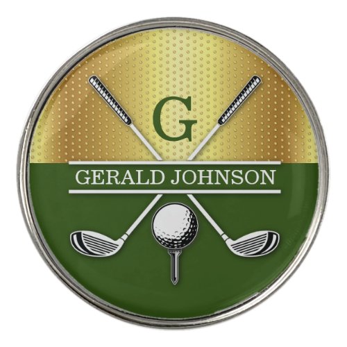 Minimalist Custom Elegant Golf Monogram Golf Ball Marker