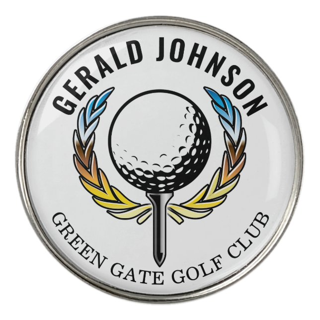 Minimalist Custom Elegant Golf Monogram Golf Ball Marker (Front)