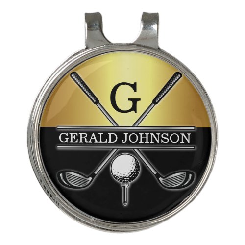 Minimalist Custom Elegant Golf Monogram Golf Hat Clip