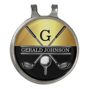 Minimalist Custom Elegant Golf Monogram Hat Clip