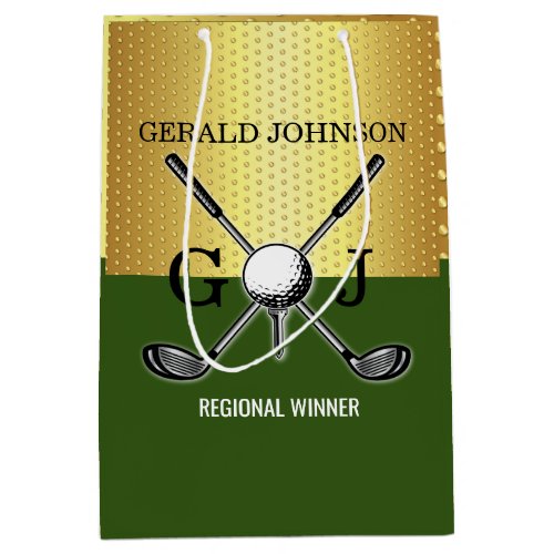 Minimalist Custom Elegant Golf Monogram Large Gift Medium Gift Bag