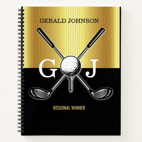 Minimalist Custom Elegant Golf Monogram Notebook