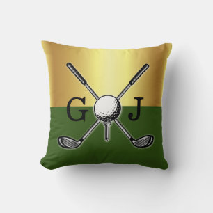 Minimalist Custom Elegant Golf Monogram Throw Pillow