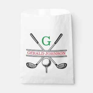 Minimalist Custom Golf Monogram Design Favor Bag