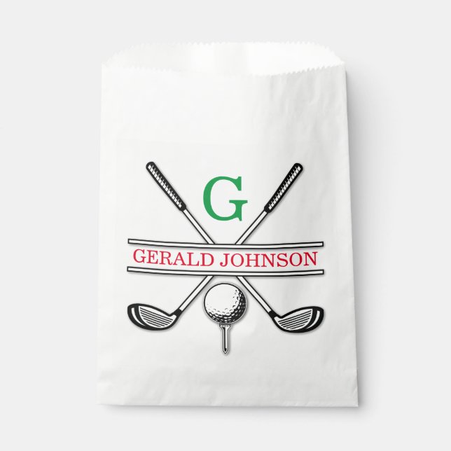 Minimalist Custom Golf Monogram Design Favor Bag (Front)