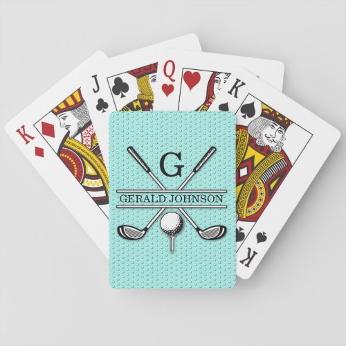 Minimalist Custom Golf Monogram Design Poker Cards