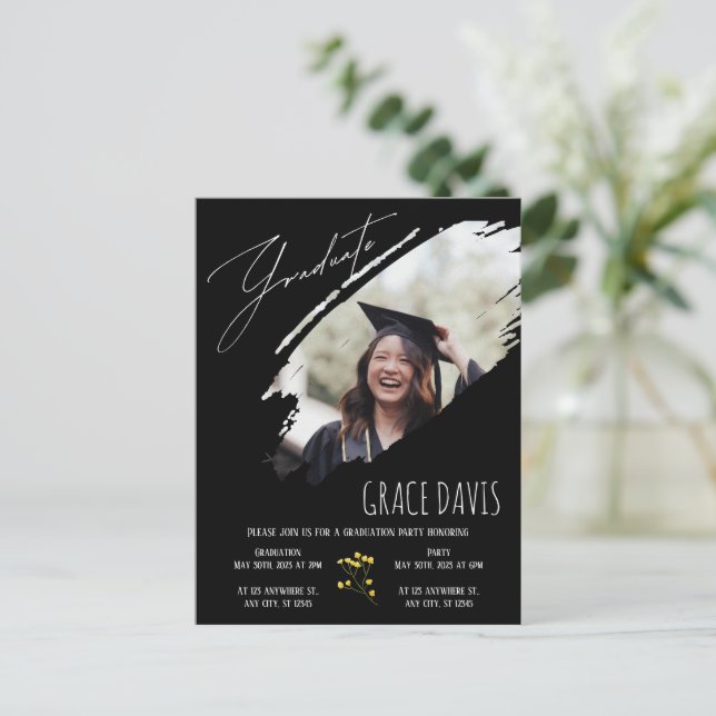 Minimalist Custom Graduation Celebration Invite (Standing Front)