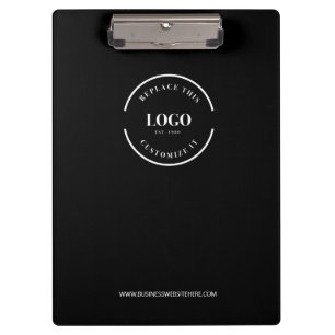 Minimalist Custom Logo Branded Simple Black Clipboard