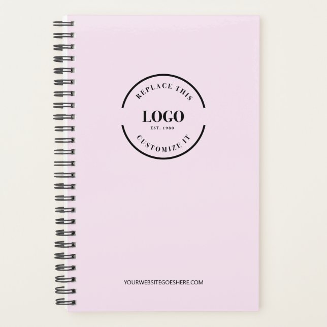 Minimalist Custom Logo Branded Simple Pink  Planner (Front)