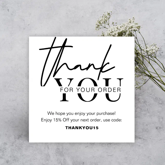 Minimalist Custom Logo Business Thank You Note | Zazzle