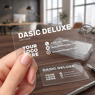 Minimalist Custom Logo Design Clear Business Cards