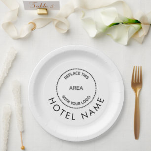 Minimalist Custom Logo Hotel Name Any Color Paper Plates
