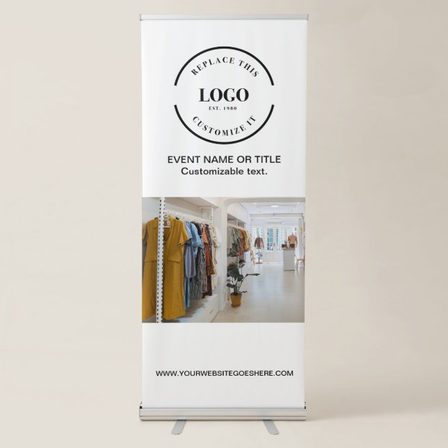 Minimalist custom logo photo trade show business retractable banner (Front)