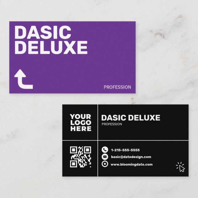 Minimalist Custom Logo & QR Code Design Business Card (Front/Back)