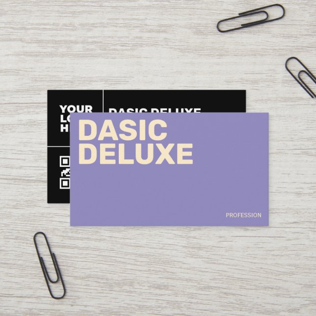 Minimalist Custom Logo & QR Code Design Business Card (Front/Back In Situ)