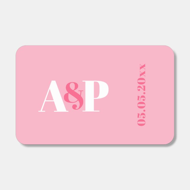 minimalist custom Monogram Black and White Wedding Matchboxes (Front)