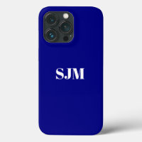 Minimalist Custom monogram name cobalt blue white