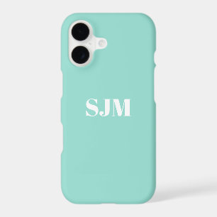 Minimalist Custom monogram name robin egg blue iPhone 17 Case