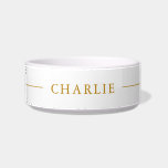 Minimalist Custom Name Gold Script Pet<br><div class="desc">Minimalist Custom Name Gold Script Pet Bowl. Add your special pet's name. Easy to customize.</div>