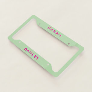 Minimalist custom name modern license plate frame