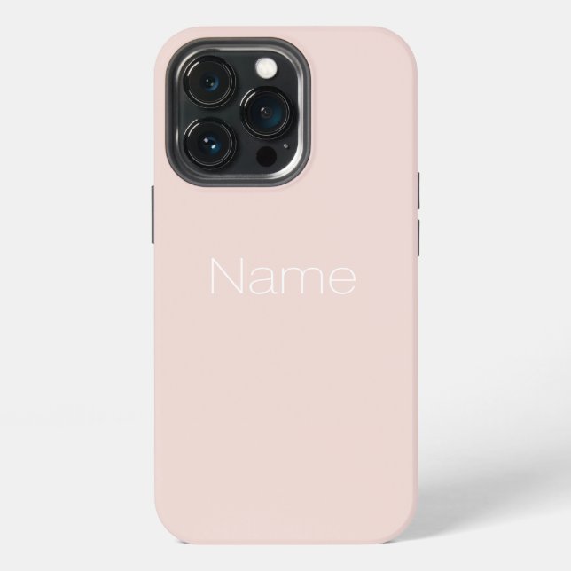 Minimalist custom name monogram blush pink iphone case (Back)