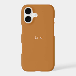 Minimalist custom name monogram brown bronze iPhone 17 case