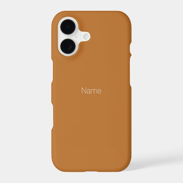 Minimalist custom name monogram brown bronze iPhone case (Back)