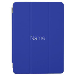 Minimalist custom name monogram cobalt blue iPad air cover