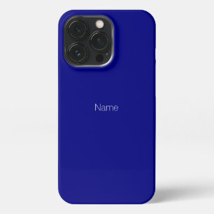 Minimalist custom name monogram cobalt blue iPhone 13 pro case