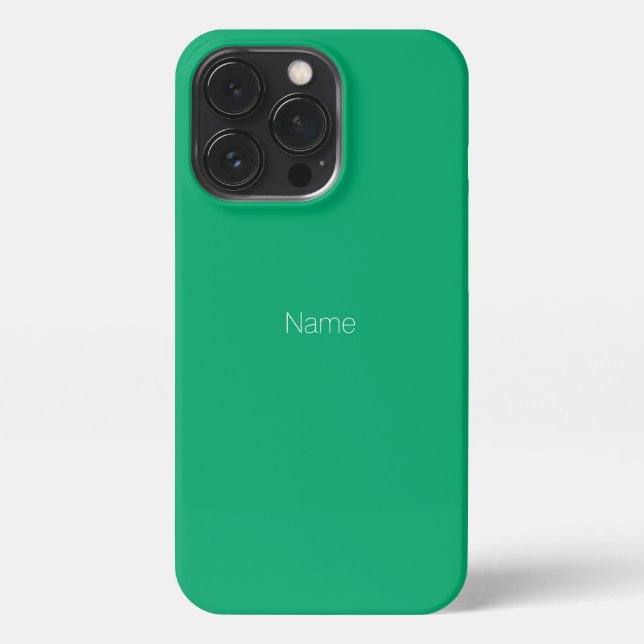 Minimalist custom name monogram jade green iPhone case (Back)