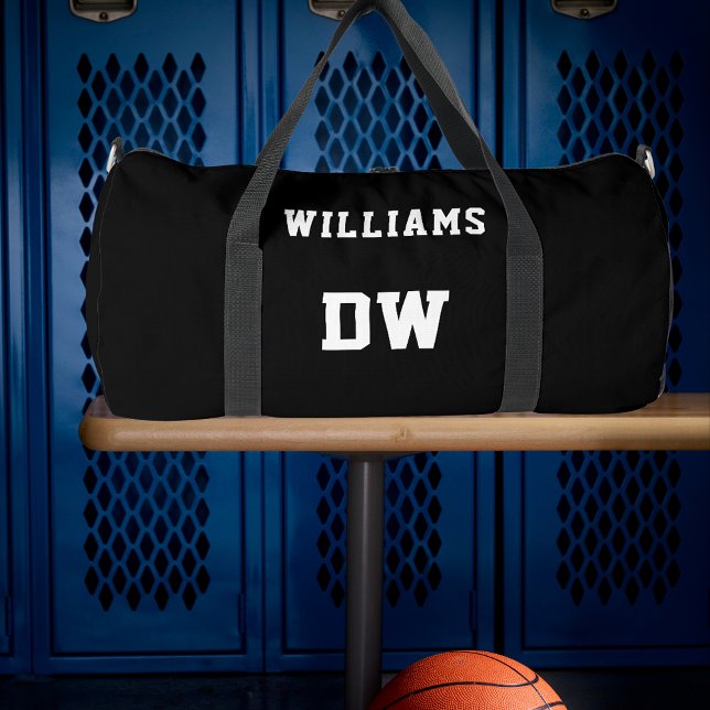 Minimalist Custom Name Monogram Jersey Number Duffle Bag (Creator Uploaded)