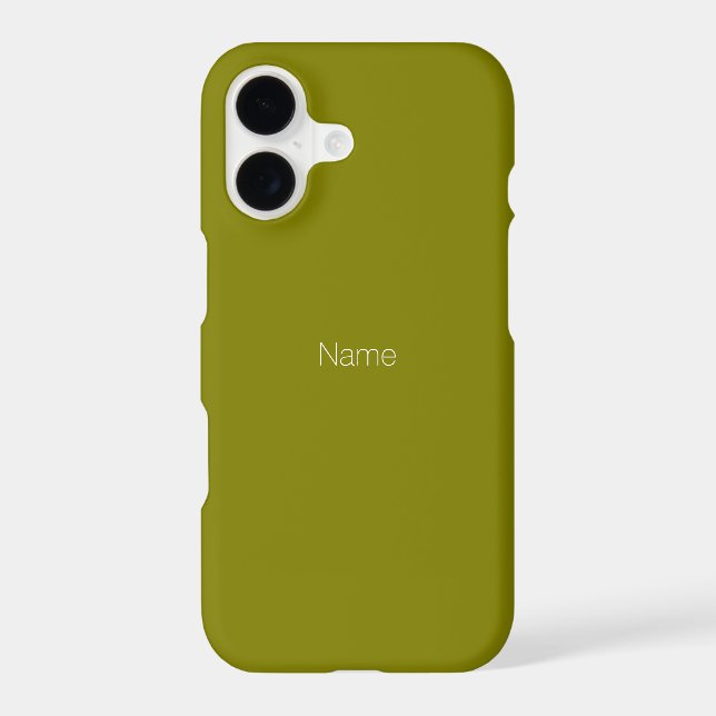 Minimalist custom name monogram olive green iPhone case (Back)