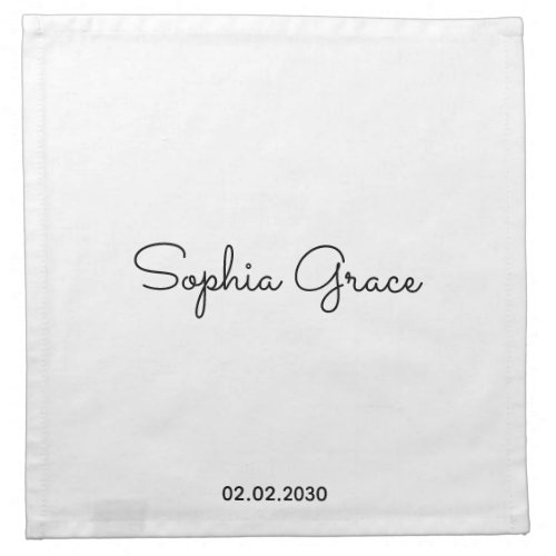 Minimalist Custom Name Personalized Cloth Napkin