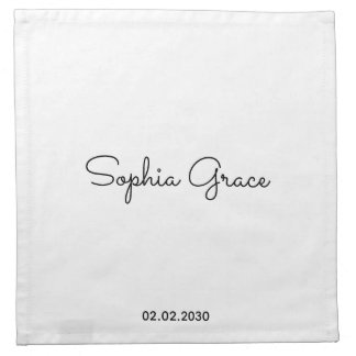 Minimalist Custom Name Personalized  Cloth Napkin