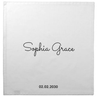 Minimalist Custom Name Personalized  Cloth Napkin