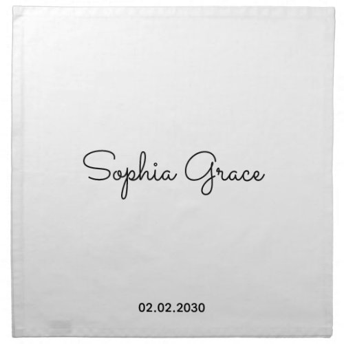 Minimalist Custom Name Personalized Cloth Napkin